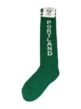 NWT Gumball poodle Green and White "Portland" knee high novelty Socks unisex
